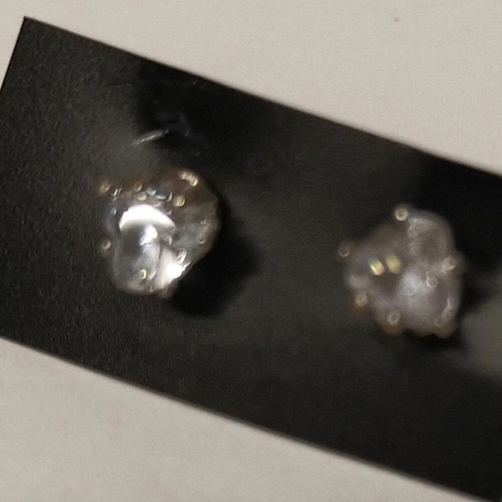 Silver Tone Clear Rhinestones Tiny Heart Shaped Stud Earrings Love Gift Wedding